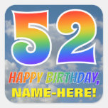 [ Thumbnail: Rainbow Look "52" & "Happy Birthday", Clouds, Sky Sticker ]