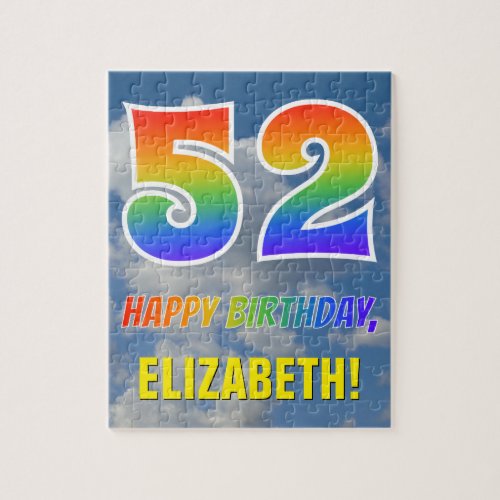 Rainbow Look 52  HAPPY BIRTHDAY Cloudy Sky Jigsaw Puzzle