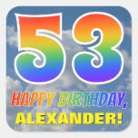 [ Thumbnail: Rainbow Look "53" & "Happy Birthday", Clouds, Sky Sticker ]