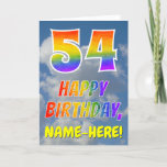 [ Thumbnail: Rainbow Look "54" & "Happy Birthday", Clouds, Sky Card ]