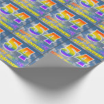 [ Thumbnail: Rainbow Look "54" & "Happy Birthday", Clouds, Sky Wrapping Paper ]