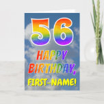 [ Thumbnail: Rainbow Look "56" & "Happy Birthday", Clouds, Sky Card ]