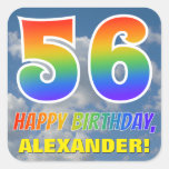 [ Thumbnail: Rainbow Look "56" & "Happy Birthday", Clouds, Sky Sticker ]
