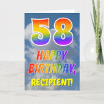 [ Thumbnail: Rainbow Look "58" & "Happy Birthday", Clouds, Sky Card ]