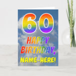 [ Thumbnail: Rainbow Look "60" & "Happy Birthday", Clouds, Sky Card ]
