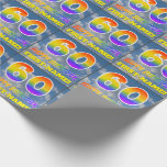 [ Thumbnail: Rainbow Look "60" & "Happy Birthday", Clouds, Sky Wrapping Paper ]