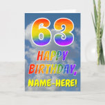 [ Thumbnail: Rainbow Look "63" & "Happy Birthday", Clouds, Sky Card ]