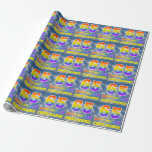 [ Thumbnail: Rainbow Look "65" & "Happy Birthday", Clouds, Sky Wrapping Paper ]