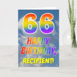 [ Thumbnail: Rainbow Look "66" & "Happy Birthday", Clouds, Sky Card ]