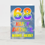 [ Thumbnail: Rainbow Look "68" & "Happy Birthday", Clouds, Sky Card ]