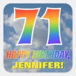 [ Thumbnail: Rainbow Look "71" & "Happy Birthday", Clouds, Sky Sticker ]