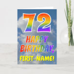 [ Thumbnail: Rainbow Look "72" & "Happy Birthday", Clouds, Sky Card ]