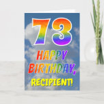 [ Thumbnail: Rainbow Look "73" & "Happy Birthday", Clouds, Sky Card ]