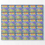[ Thumbnail: Rainbow Look "75" & "Happy Birthday", Clouds, Sky Wrapping Paper ]