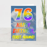 [ Thumbnail: Rainbow Look "76" & "Happy Birthday", Clouds, Sky Card ]