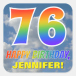 [ Thumbnail: Rainbow Look "76" & "Happy Birthday", Clouds, Sky Sticker ]