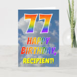 [ Thumbnail: Rainbow Look "77" & "Happy Birthday", Clouds, Sky Card ]