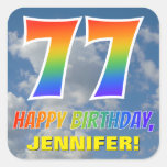 [ Thumbnail: Rainbow Look "77" & "Happy Birthday", Clouds, Sky Sticker ]