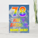 [ Thumbnail: Rainbow Look "78" & "Happy Birthday", Clouds, Sky Card ]