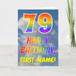 [ Thumbnail: Rainbow Look "79" & "Happy Birthday", Clouds, Sky Card ]