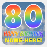 [ Thumbnail: Rainbow Look "80" & "Happy Birthday", Clouds, Sky Sticker ]