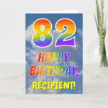 [ Thumbnail: Rainbow Look "82" & "Happy Birthday", Clouds, Sky Card ]