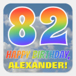 [ Thumbnail: Rainbow Look "82" & "Happy Birthday", Clouds, Sky Sticker ]