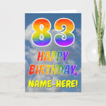 [ Thumbnail: Rainbow Look "83" & "Happy Birthday", Clouds, Sky Card ]