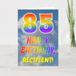 [ Thumbnail: Rainbow Look "85" & "Happy Birthday", Clouds, Sky Card ]
