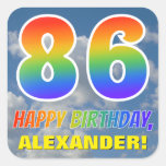[ Thumbnail: Rainbow Look "86" & "Happy Birthday", Clouds, Sky Sticker ]