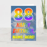 [ Thumbnail: Rainbow Look "88" & "Happy Birthday", Clouds, Sky Card ]