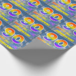 [ Thumbnail: Rainbow Look "90" & "Happy Birthday", Clouds, Sky Wrapping Paper ]