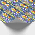 [ Thumbnail: Rainbow Look "91" & "Happy Birthday", Clouds, Sky Wrapping Paper ]