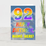 [ Thumbnail: Rainbow Look "92" & "Happy Birthday", Clouds, Sky Card ]