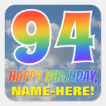 [ Thumbnail: Rainbow Look "94" & "Happy Birthday", Clouds, Sky Sticker ]