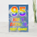 [ Thumbnail: Rainbow Look "95" & "Happy Birthday", Clouds, Sky Card ]
