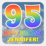 [ Thumbnail: Rainbow Look "95" & "Happy Birthday", Clouds, Sky Sticker ]