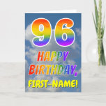[ Thumbnail: Rainbow Look "96" & "Happy Birthday", Clouds, Sky Card ]