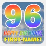 [ Thumbnail: Rainbow Look "96" & "Happy Birthday", Clouds, Sky Sticker ]