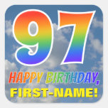 [ Thumbnail: Rainbow Look "97" & "Happy Birthday", Clouds, Sky Sticker ]