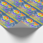 [ Thumbnail: Rainbow Look "97" & "Happy Birthday", Clouds, Sky Wrapping Paper ]