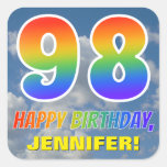 [ Thumbnail: Rainbow Look "98" & "Happy Birthday", Clouds, Sky Sticker ]