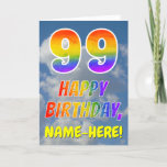 [ Thumbnail: Rainbow Look "99" & "Happy Birthday", Clouds, Sky Card ]