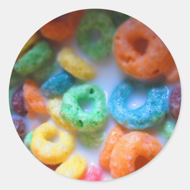 Rainbow Loops Cereal Pool Classic Round Sticker (Front)