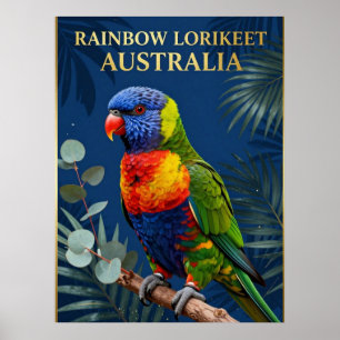 🦜 Rainbow Lorikeet Australia Tropical Bird Poster