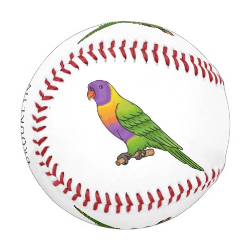 Rainbow lorikeet bird cartoon illustration baseball
