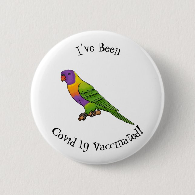 Rainbow lorikeet bird cartoon illustration  button (Front)