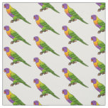 Rainbow lorikeet bird cartoon illustration  fabric