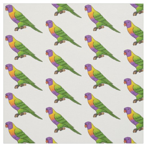 Rainbow lorikeet bird cartoon illustration  fabric