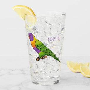 Rainbow lorikeet bird cartoon illustration glass